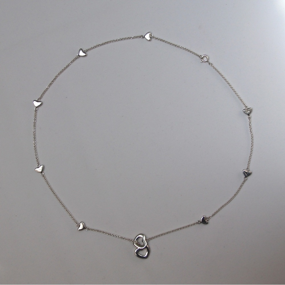 Never Worn Tiffany & Co. Silver Heart Lariat Necklace